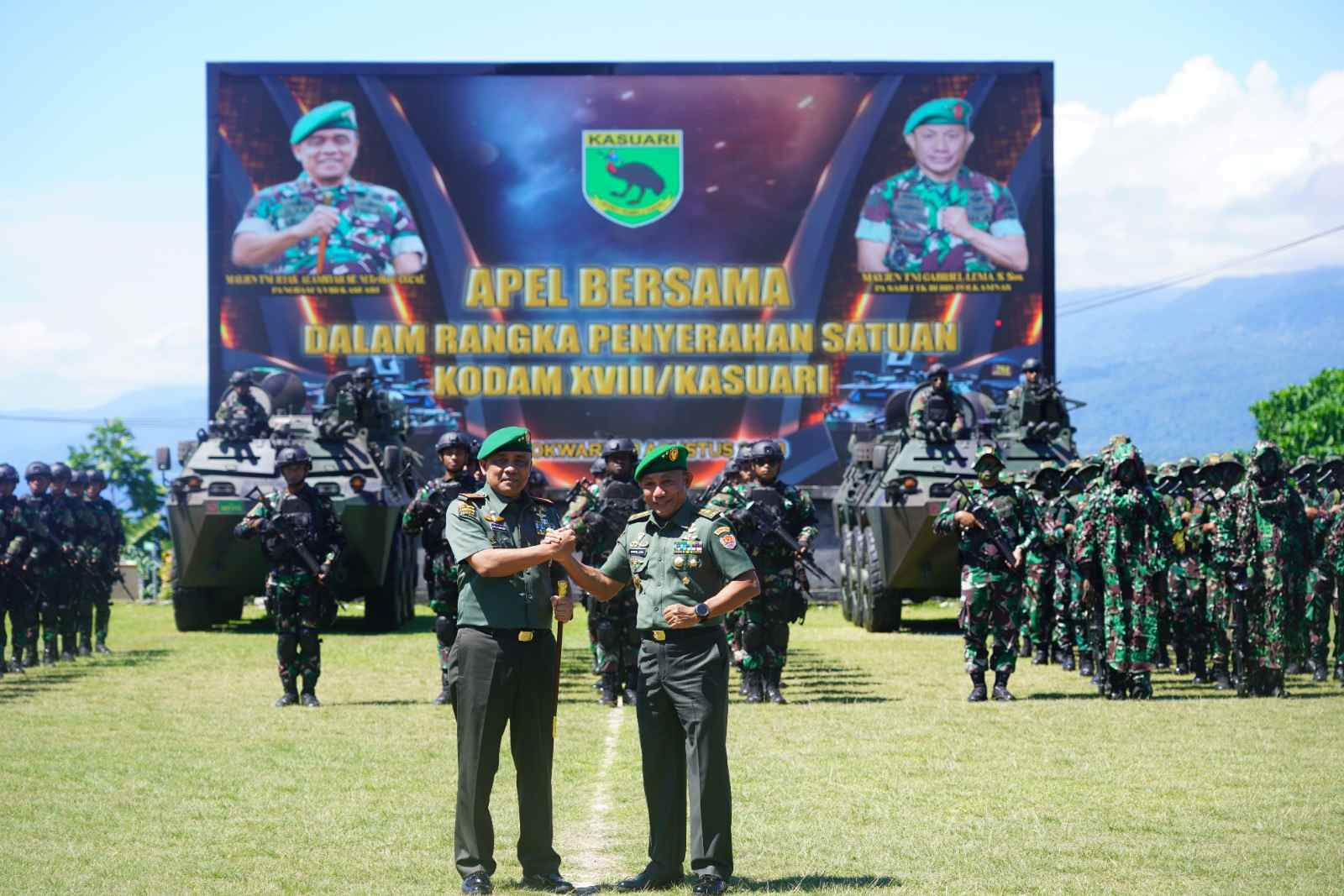 Apel Penyerahan Satuan Kodam Kasuari